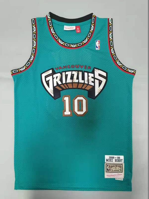 Men Memphis Grizzlies #10 Bibby Green Throwback Gourmet mesh NBA Jersey